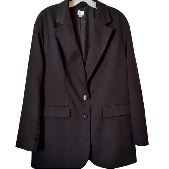 NWOT Women’s Single Breasted Long Sleeve Collared 2 Button Front V Neck Jacket - Picture 1 of 7